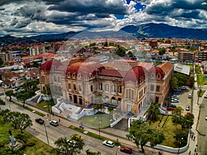 Aerial View of Benigno Malo High School in Cuenca, Ecuador