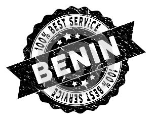 Benin Best Service Stamp with Distress Texture