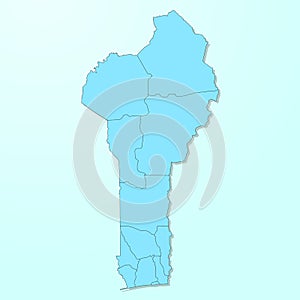 Benin blue map on degraded background