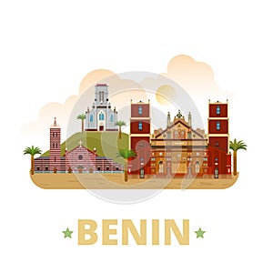 Benin country design template Flat cartoon style w
