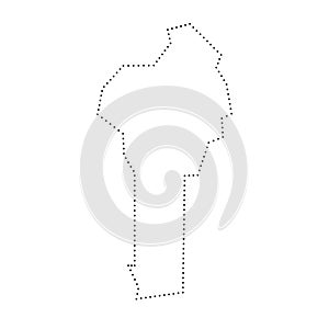 Benin dotted outline vector map