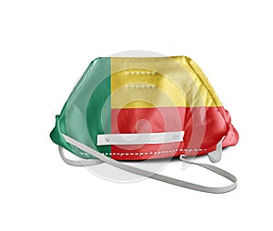 Benin flag on anti pollution mask medical protection