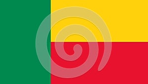 Benin flag icon in flat style. National sign vector illustration. Politic business concept