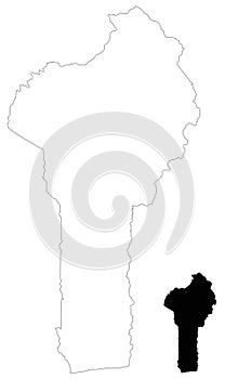 Benin map - country in West Africa