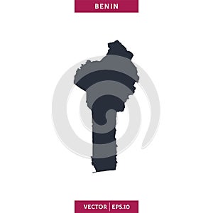 Benin Map. High detailed map vector in white background. Editable vector EPS 10