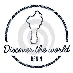 Benin Map Outline. Vintage Discover the World.