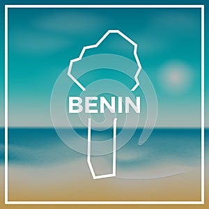 Benin map rough outline against the backdrop of.