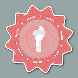 Benin map sticker in trendy colors.