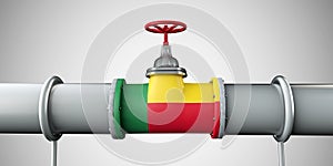 Benin oil and gas fuel pipeline. Oil industry concept. 3D Rendering