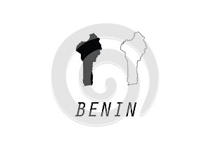 Benin outline map country shape state borders