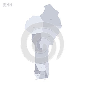 Benin political map of administrative divisions