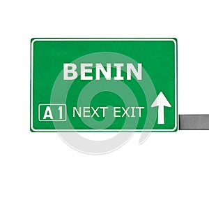 BENIN road sign isolated on white