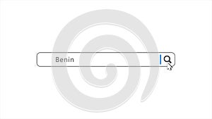 Benin in Search Animation. Internet Browser Searching