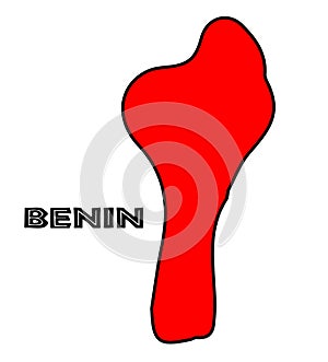 Benin Silhouette Map