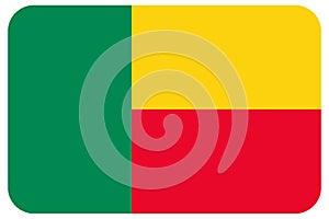 Beninese Flag of Benin round corners