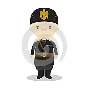 Benito Mussolini cartoon character. Vector Illustration. photo