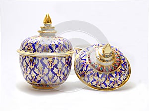 Benjarong, ceramic, Porcelain, beautiful from Thailand