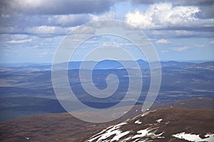 Bennachie viewed from Mount. Cairngorm Mountains, Aberdeenshire, Scotland