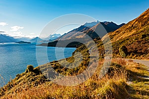 Bennetts Bluff Lookout at the Glenorchy Queenstown Road, New Zealand