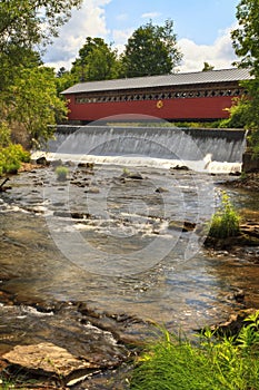 Bennington Covered Bridge and Waterfall