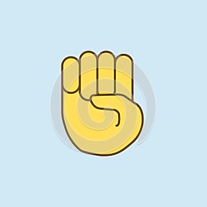bent fingers 2 colored line icon. Simple yellow and brown element illustration. bent fingers concept outline symbol design from em