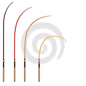 Bent fishing rod vector illustration