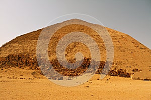 The Bent Pyramid of king Sneferu, A unique example of early pyramid development in Egypt located at Dahshur Badrashin Badrshein