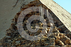 The Bent Pyramid of king Sneferu, A unique example of early pyramid development in Egypt located at Dahshur Badrashin Badrshein