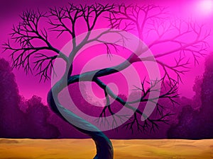 Bent Tree Digital Painting