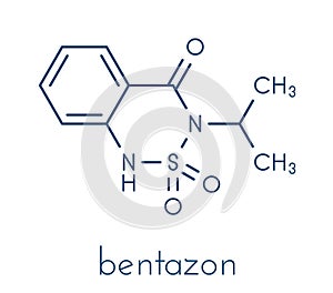 Bentazon herbicide molecule. Skeletal formula