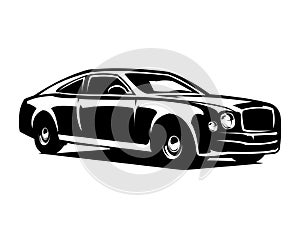 bentley mulsanne car. front view with style, legend car vector design. isolated white background view from side.