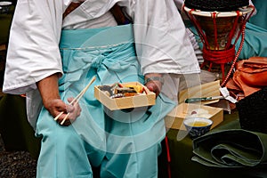 Bento Lunch in period costume.