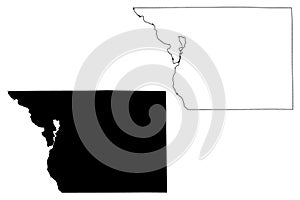 Benton County,  Minnesota U.S. county, United States of America, USA, U.S., US map vector illustration, scribble sketch Benton