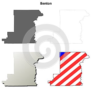 Benton County, Oregon outline map set