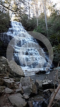 Benton Falls Waterfall hiking rocks water