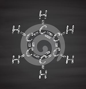 Benzene aromatic hydrocarbon molecule