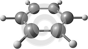 Benzene molecular structure on white background