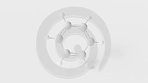 benzene molecule 3d, molecular structure, ball and stick model, structural chemical formula aromatic hydrocarbon