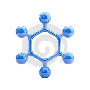 Benzene Ring Molecular Structure 3D Rendering of a Chemical Compound on transparent Background