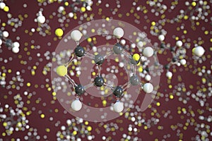 Benzo(c)thiophene molecule. Conceptual molecular model. Chemical 3d rendering