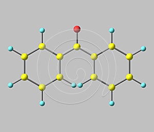 Benzophenone molecule on grey