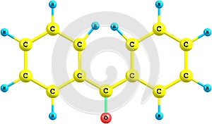 Benzophenone molecule isolated on white