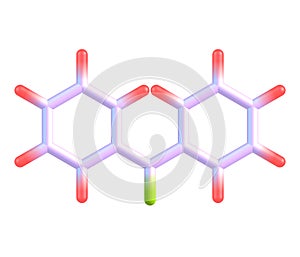 Benzophenone molecule on white