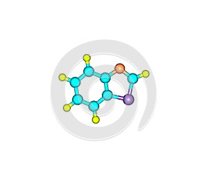 Benzothiazole molecule isolated on white photo