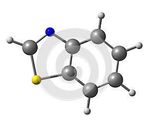 Benzothiazole molecule on white photo