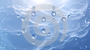 benzyl alcohol molecular structure, 3d model molecule, aromatic alcohol, structural chemical formula view from a microscope