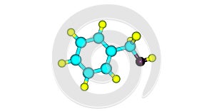 Benzyl alcohol molecular structure isolated on white