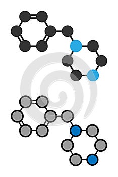Benzylpiperazine (BZP) recreational drug molecule