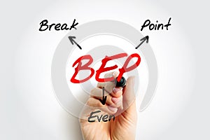 BEP - Break Even Point acronym, business concept background