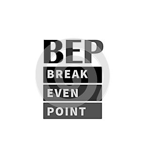 BEP - Break Even Point acronym. Vector